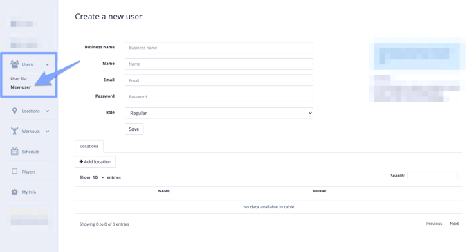 Create new user